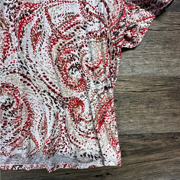 JM Collection Red Graphic Relaxed Blouse - Picture 6 of 10